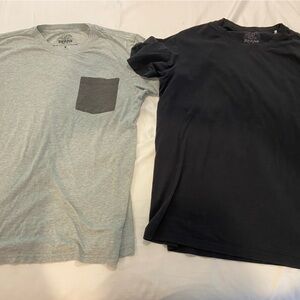 Prana Gray and Black Short Sleeve Tees Casual Comfort